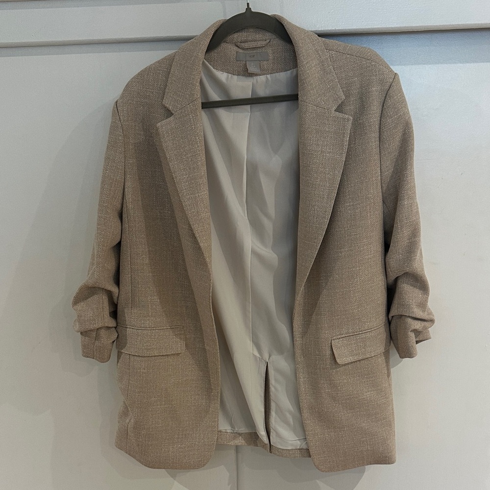 H&M Beige Textured Blazer